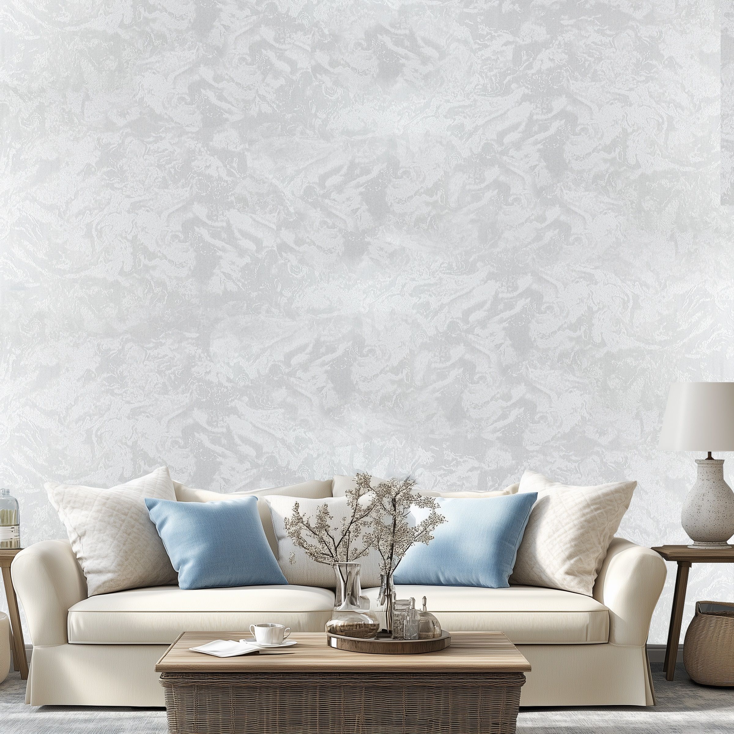 Обои Green Walls Фернандо С50 5056 01 светлые серые штукатурка 1,06х10,05 м