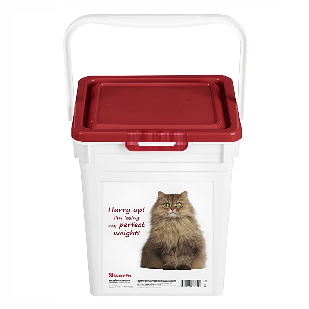 Контейнер для корма Lucky Pet 8 л кошки бордовый 434212921