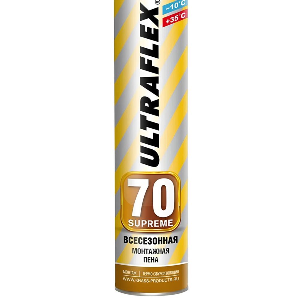 Пена монтажная профессиональная всесезонная Krass Ultraflex 70 Supreme 890 мл