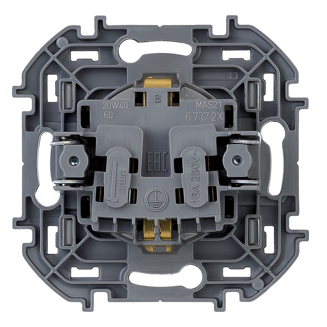 Розетка 1-местная 2Р+Е Legrand Inspiria 16А IP20 с заземлением алюминий 673722