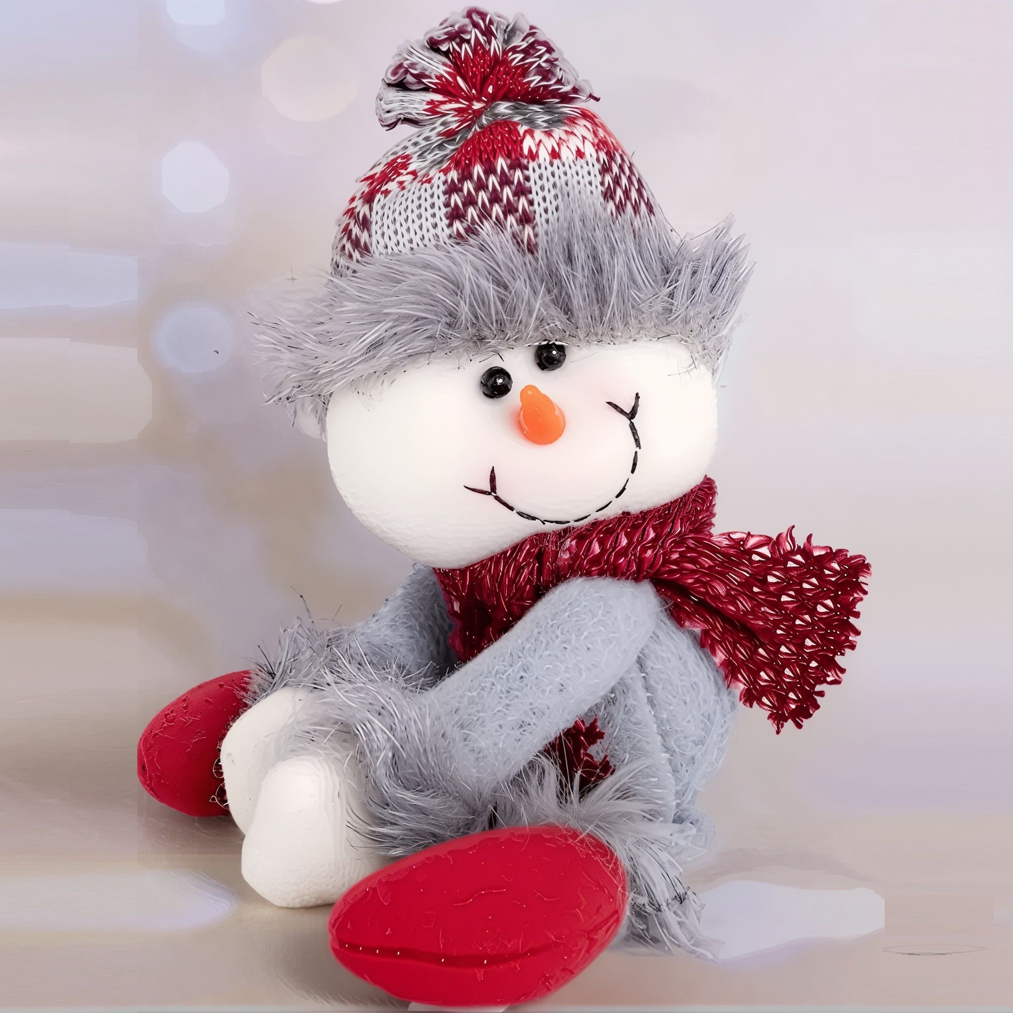 Украшение для бутылки Снеговик 27 см на липучках 10922-2978