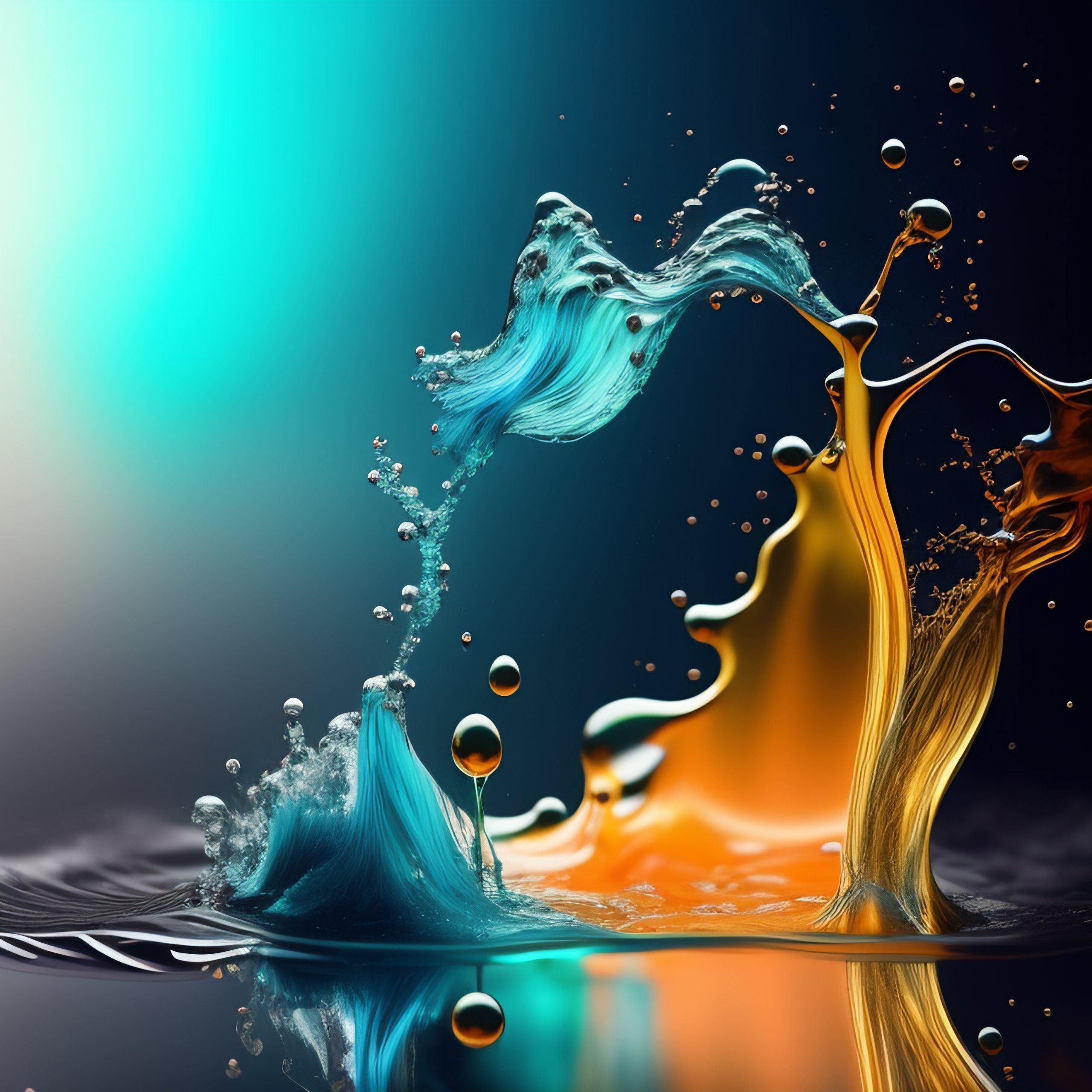 Картина интерьерная со смолой Водяные брызги 2 40х40 см 2025-0289