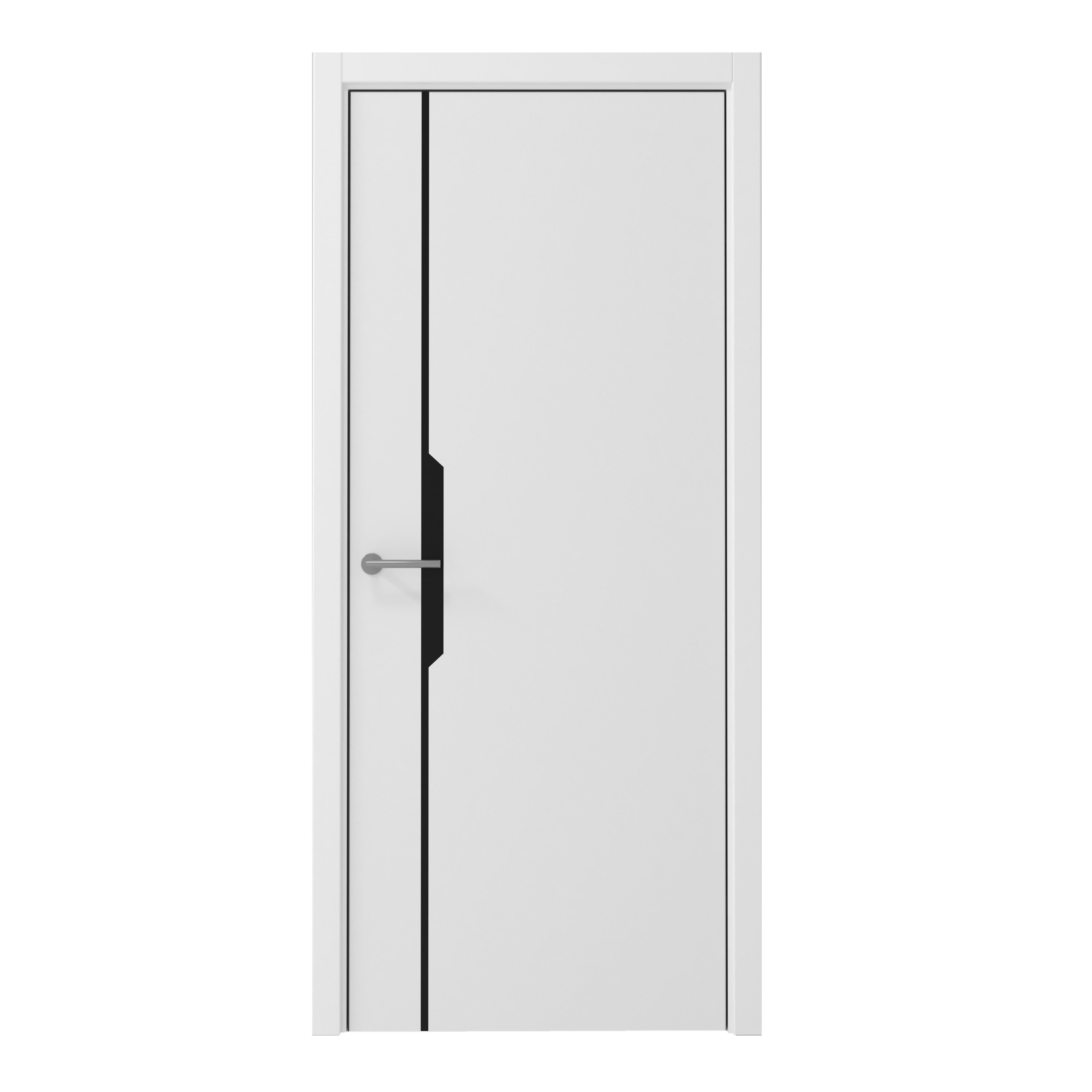 Дверь межкомнатная 600х2000 мм Графика-4 ДГ Vinyl PRO Белая черная кромка