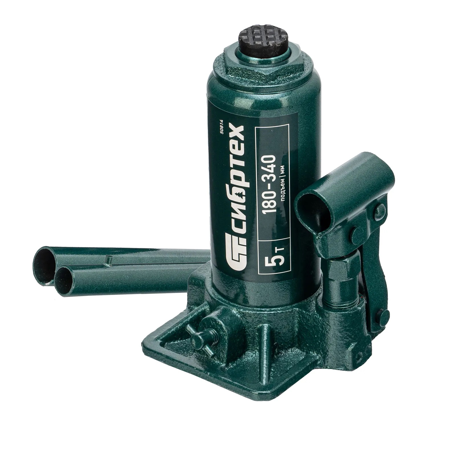 Домкрат гидравлический бутылочный 5 т 180-340 мм в пласт. кейсе Сибртех