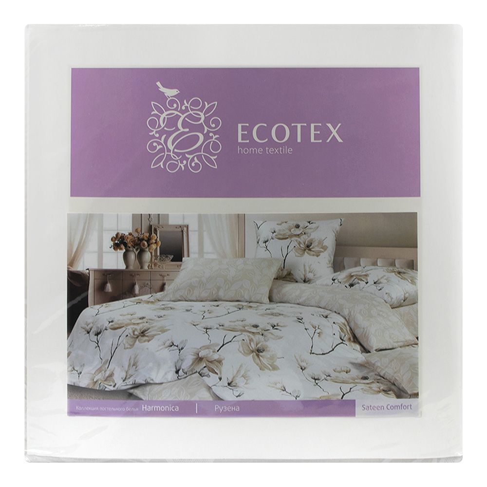 Белье постельное евро Ecotex Гармоника с наволочками 50х70 см 70х70 см Рузена