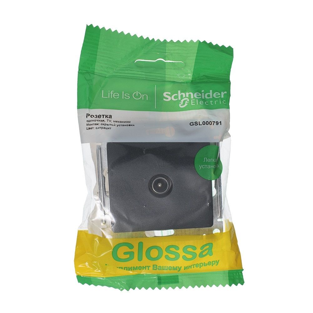 РОЗЕТКА телевизионная  оконечн 1DB.1-м СП антрацит. SchE GSL000791  GLOSSA