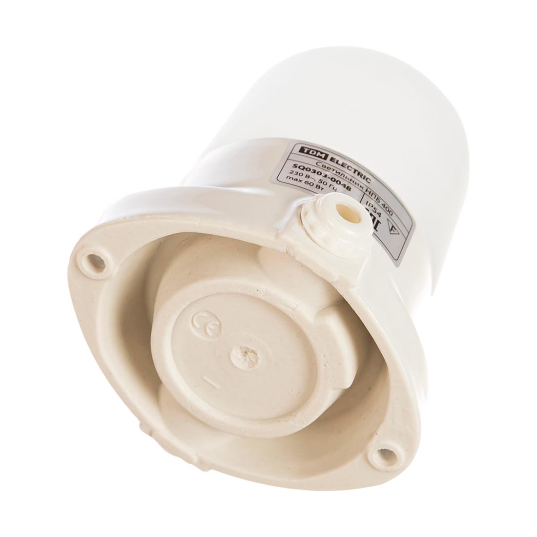 Светильник  влагозащитный термостойкий Е27 60Вт IP54 для бань и саун +125°С, керамическое основание, жаропрочное стекло SQ0303-0048 НПБ400 TDM