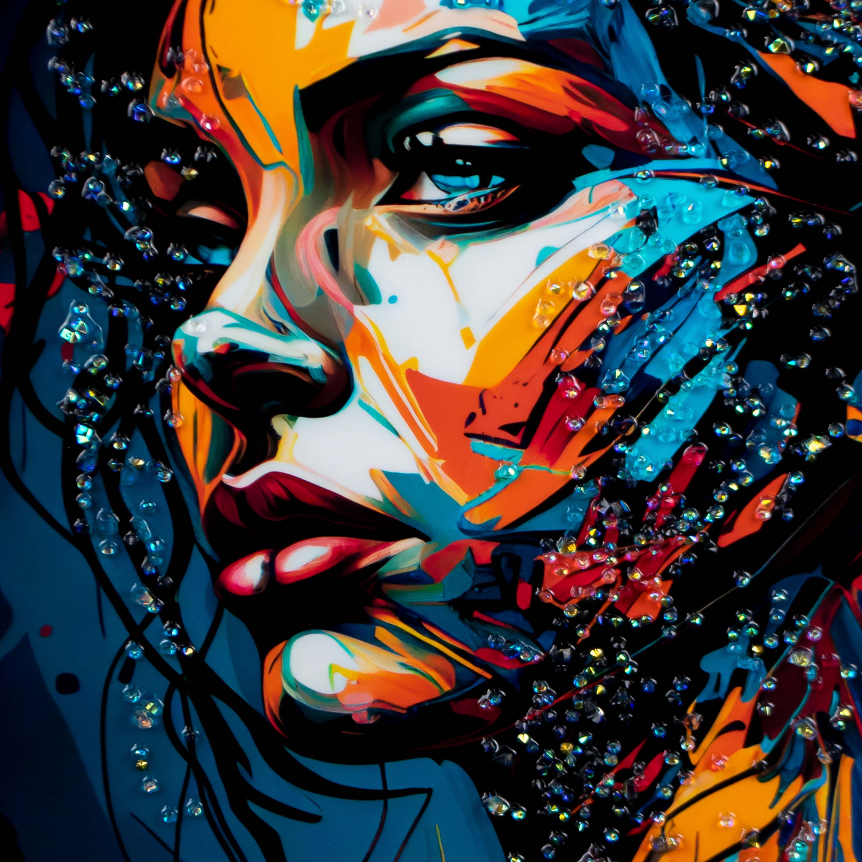 Картина интерьерная со смолой Маска разноцветная 30х40 см 2024-4920