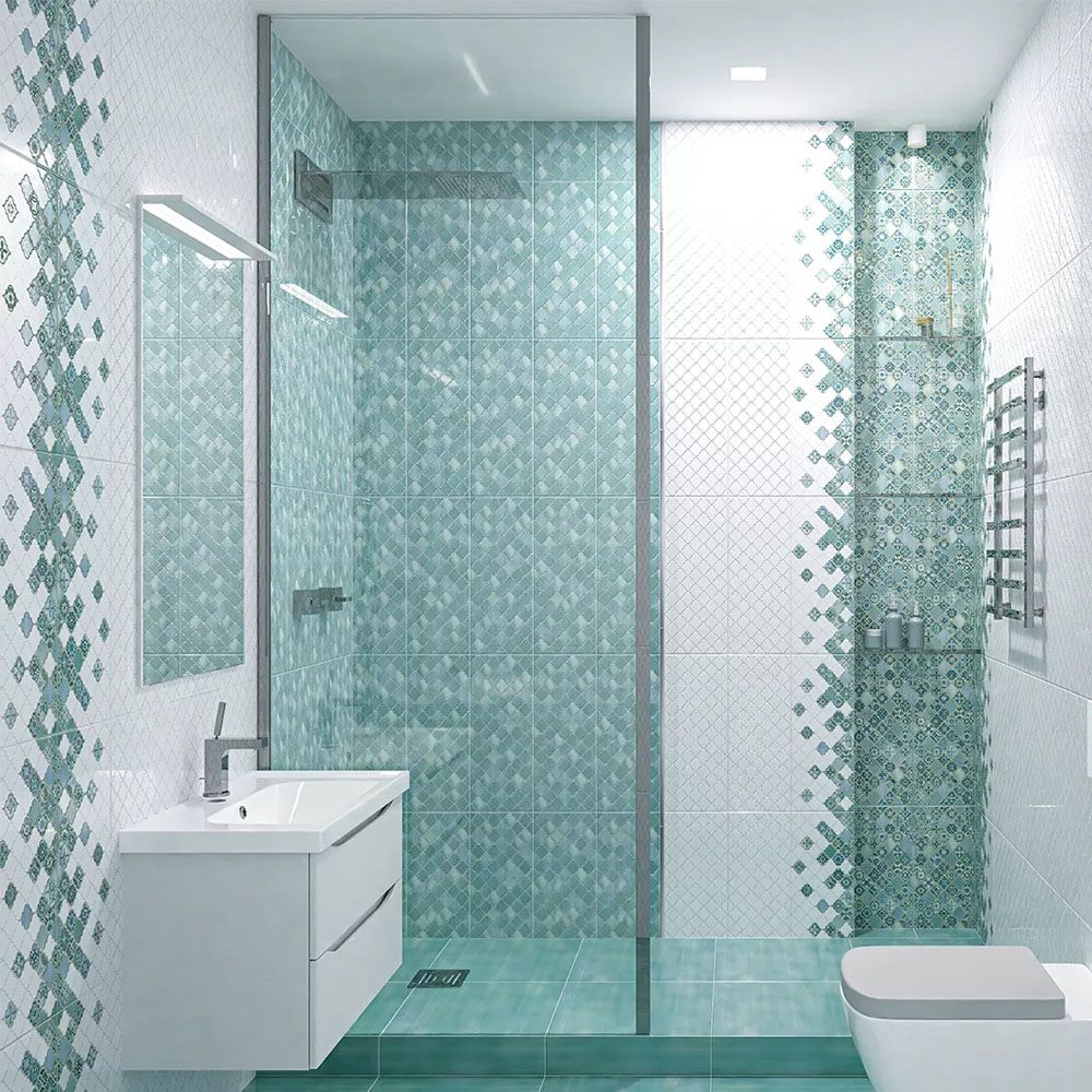 Декор Azori Calypso 2 20,1х50,5 см бирюзовый