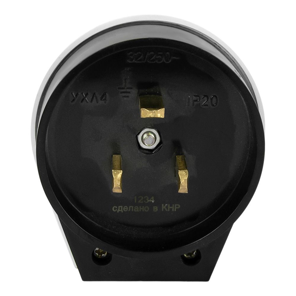 Вилка для разъема РШ-ВШ 32А 250В 2P+PE карболитовая черная EKF