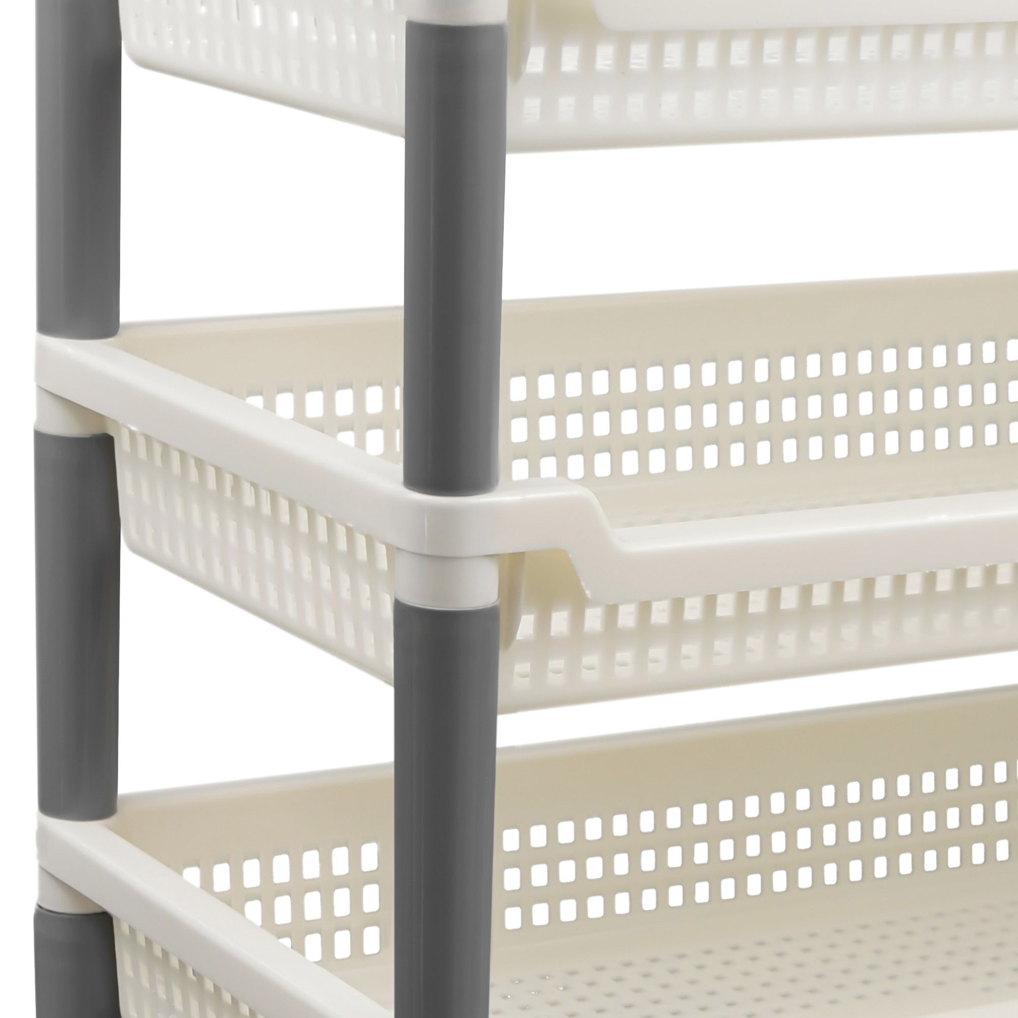 Этажерка на колесах Флер узкая 475х630х225 мм 3 секции