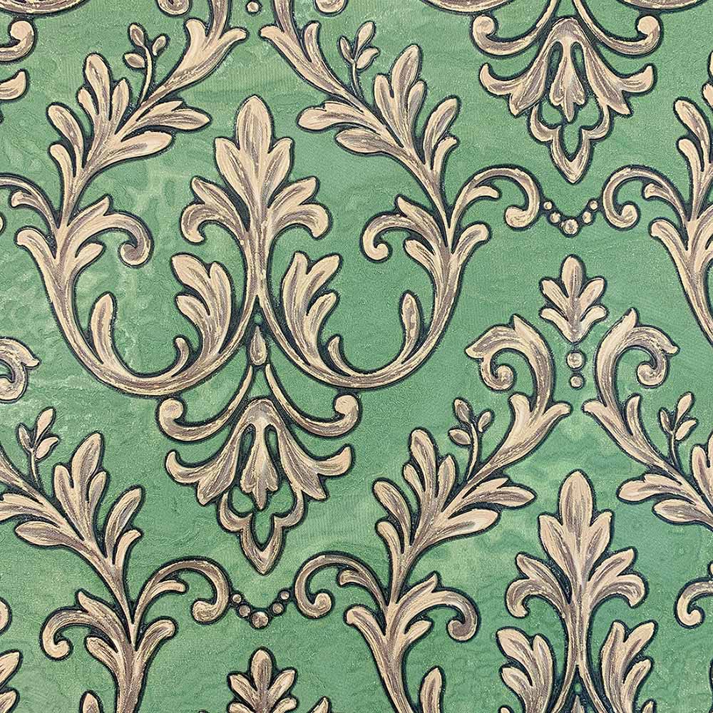 Обои 60236-07 Erismann 1,06х10,05 м Emily дамаск зеленый