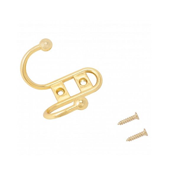 Крючок мебельный двойной Стандарт 208 B GP золото