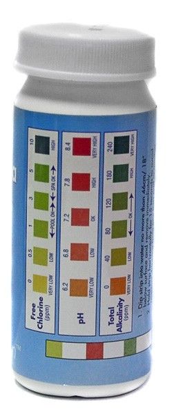 Полоски для тестирования воды 3 в 1 (pH, свободный хлор, общая щелочность)