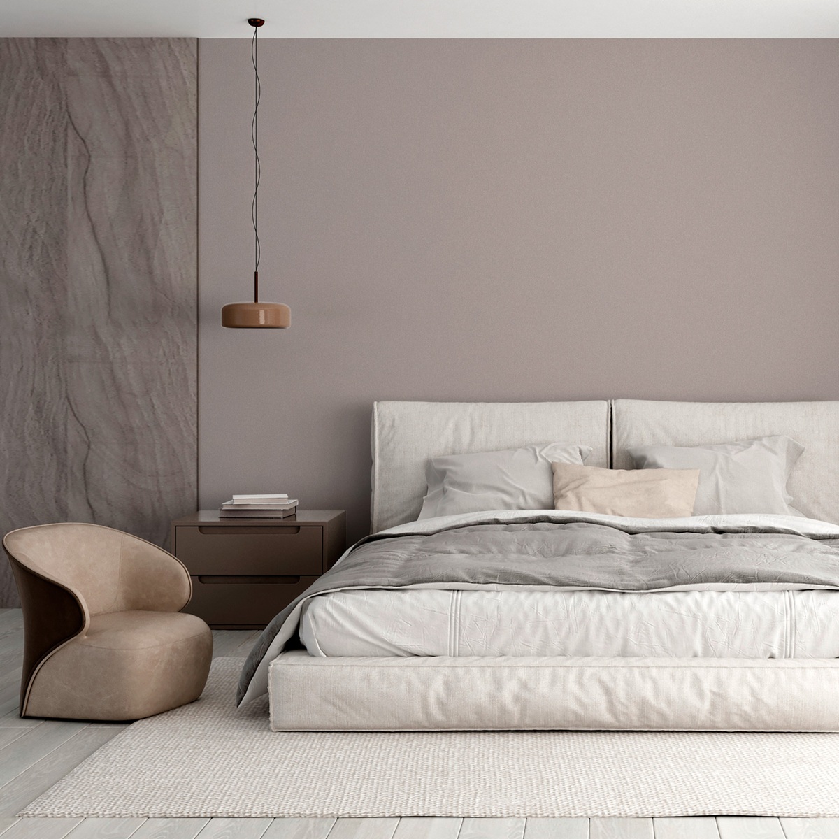 Обои WallSecret Karelia 9136-04 коричневые однотонные 1,06х10,05 м