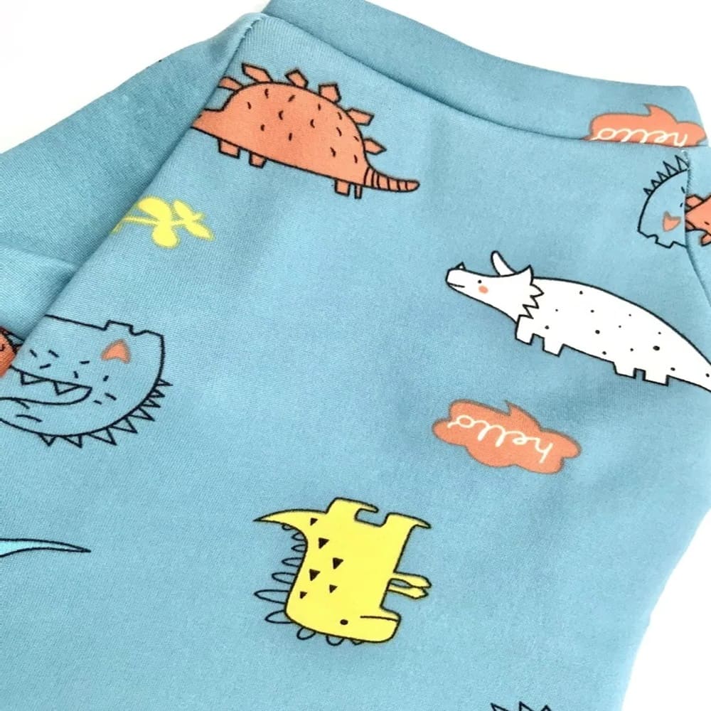 Кофта-толстовка на флисе для собак мелких пород Bro Style принт динозаврики р XL