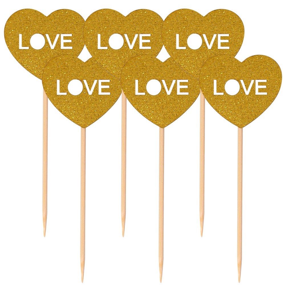 Топпер для украшения Любовь 12 см 6 шт VL80-543
