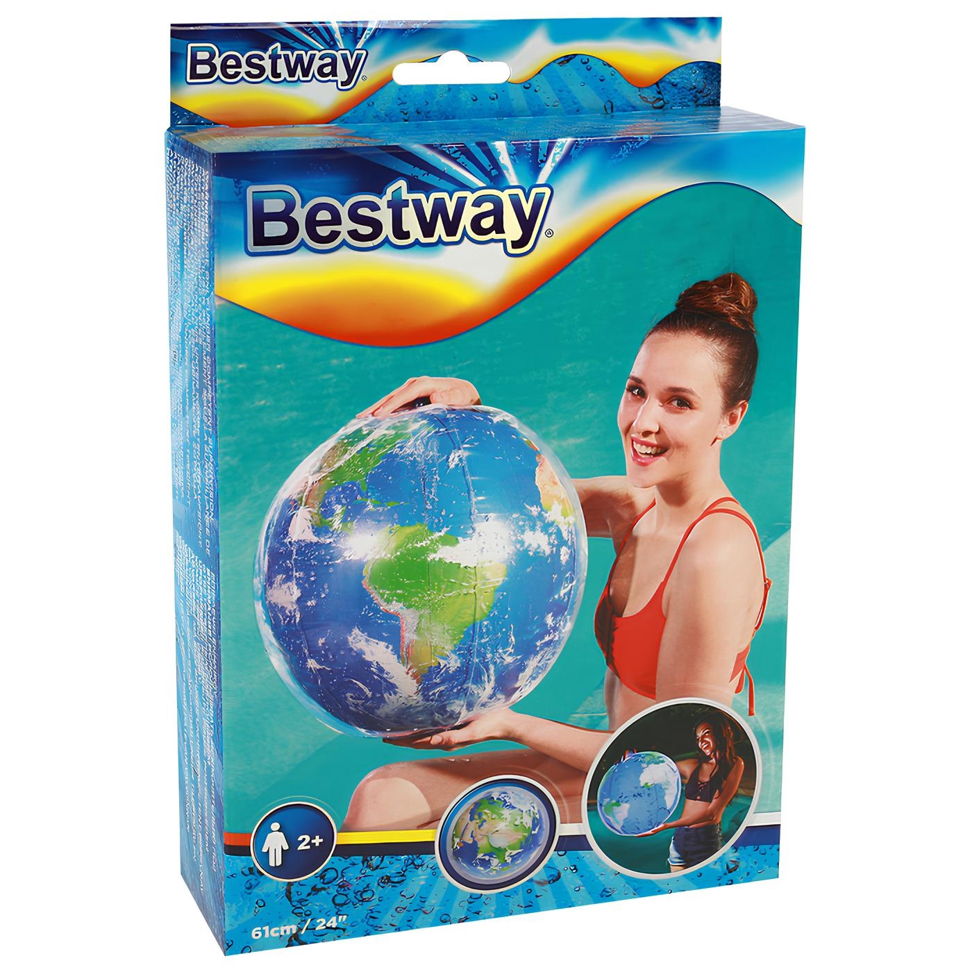 Мяч надувной пляжный 61 см с подсветкой Bestway Earth Explorer Glowball 31045