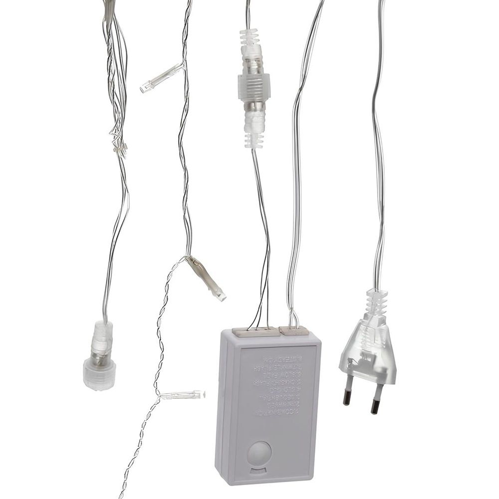 Гирлянда для улицы Бахрома Мерцание 3 м 40/60 см 100 ламп LED прозр. пров, IP54, белый, соединение