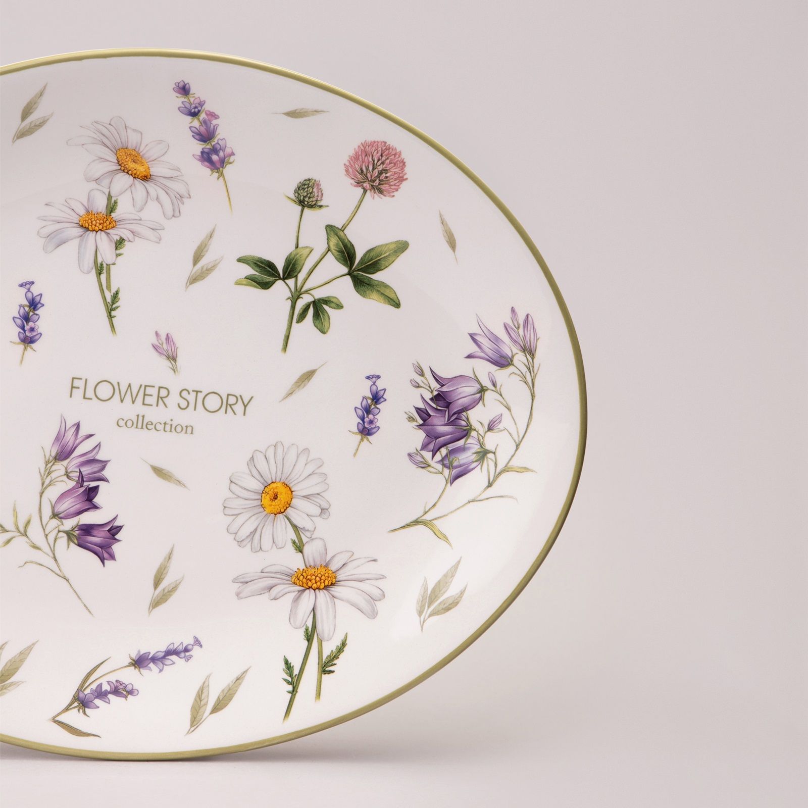 Блюдо сервировочное овальное Agness Flower story 31,5х25,5х3 см керамика