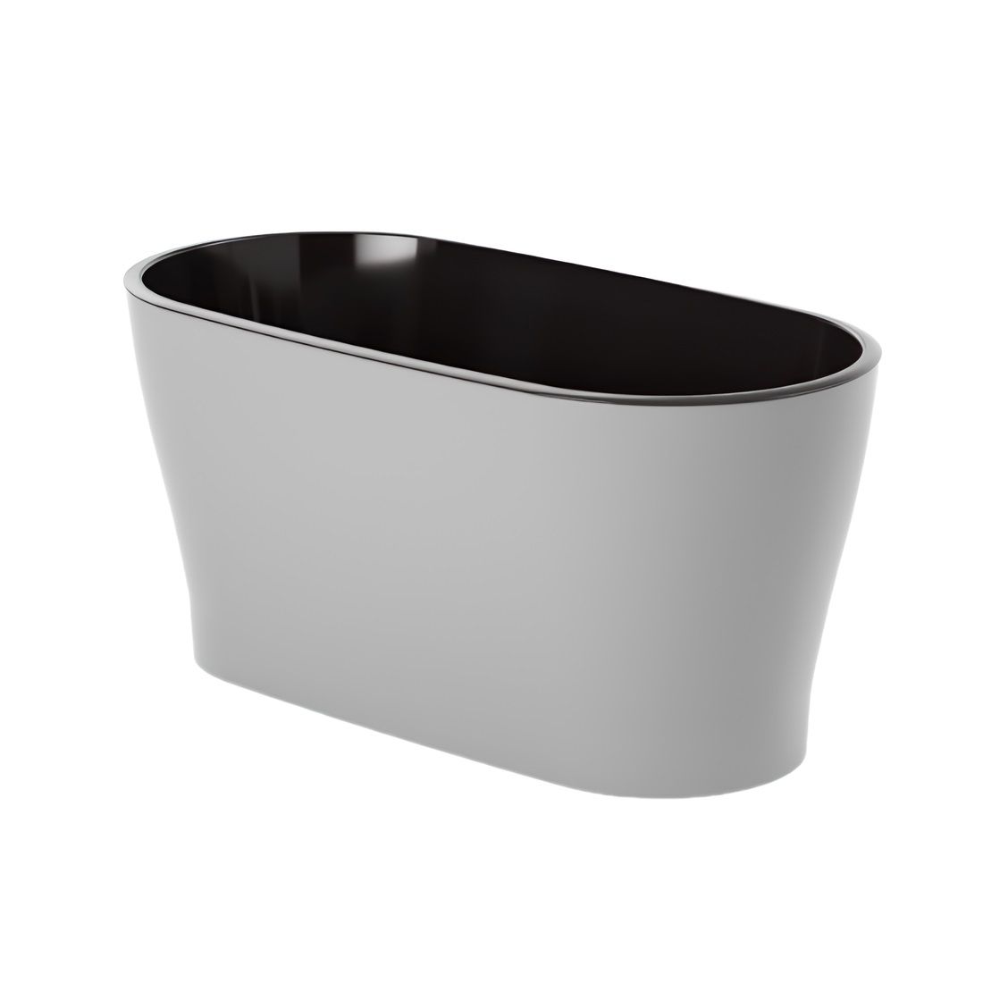 Горшок цветочный Лея серый 4 л овальный двойной с автополивом