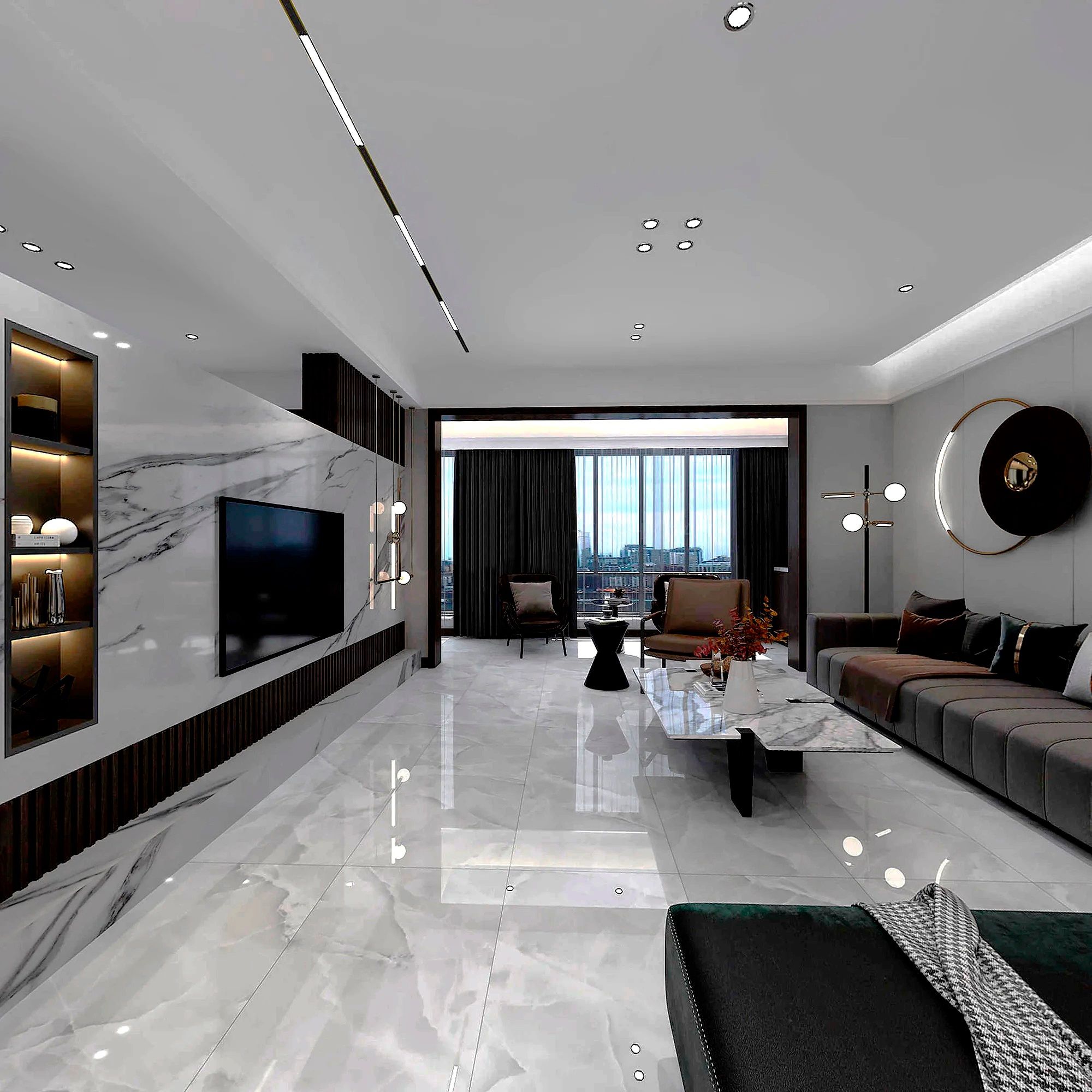 Керамогранит Ray Calix Grey 600x1200 мм полированный 1,44 м2