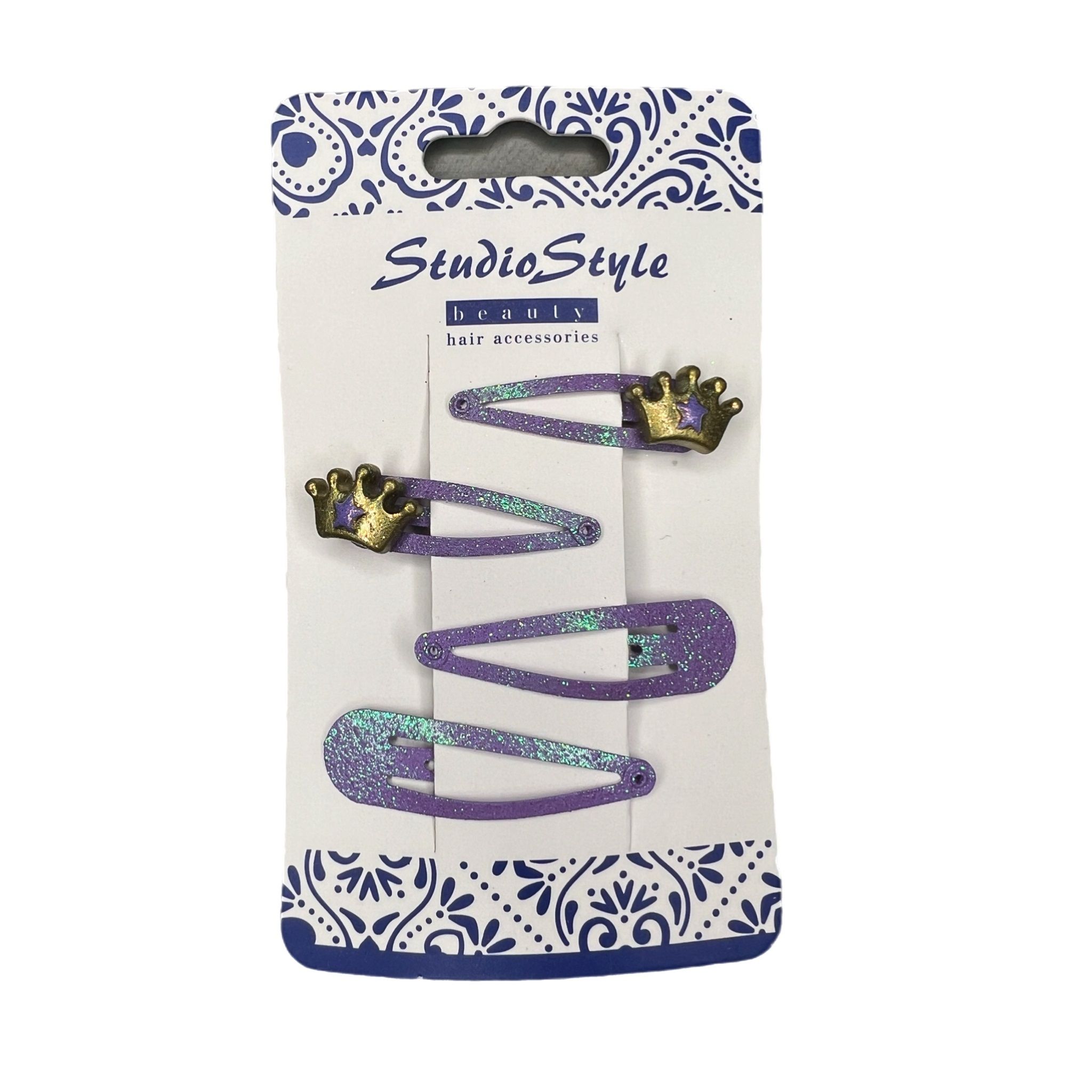 Зажимы для волос Studio Style с декором 4 шт