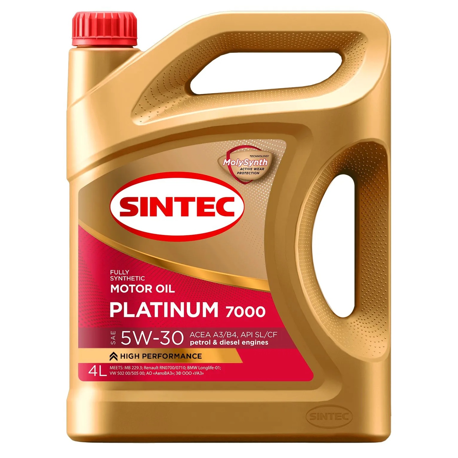 Масло моторное 5W-30 синтетическое Sintec Platinum 7000 SL/CF A3/B4 4 л
