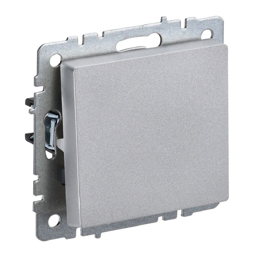 Выключатель проходной 1 клавиша Brite ВС10-1-6-БрА 10А алюминий IEK BR-V12-0-10-K47