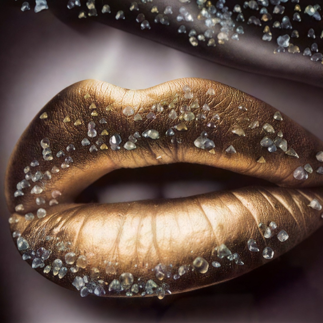 Картина интерьерная со смолой Золотые губы 40х50 см 2024-4954