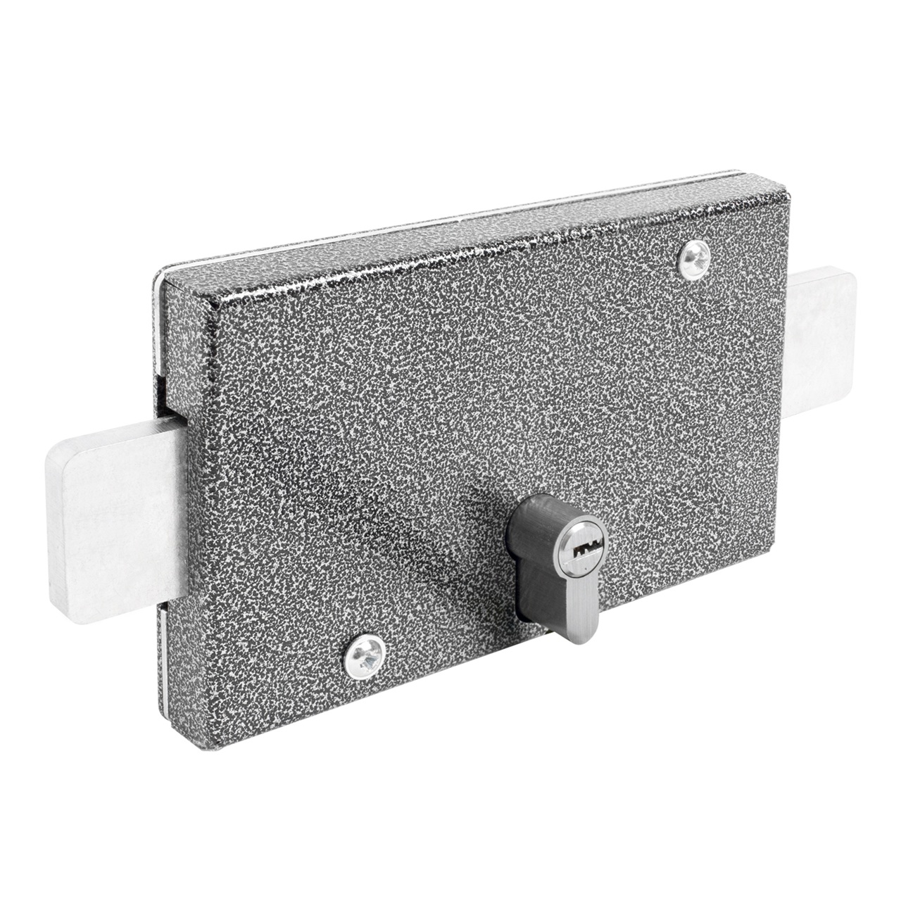 Замок накладной гаражный цилиндровый Аллюр ЗГЦ серебро