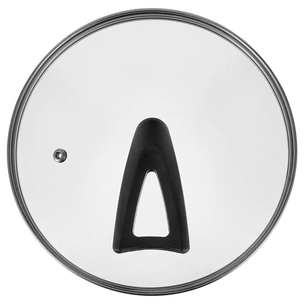 Крышка стеклянная Hitt Basic 28 см с металличсекий ободком