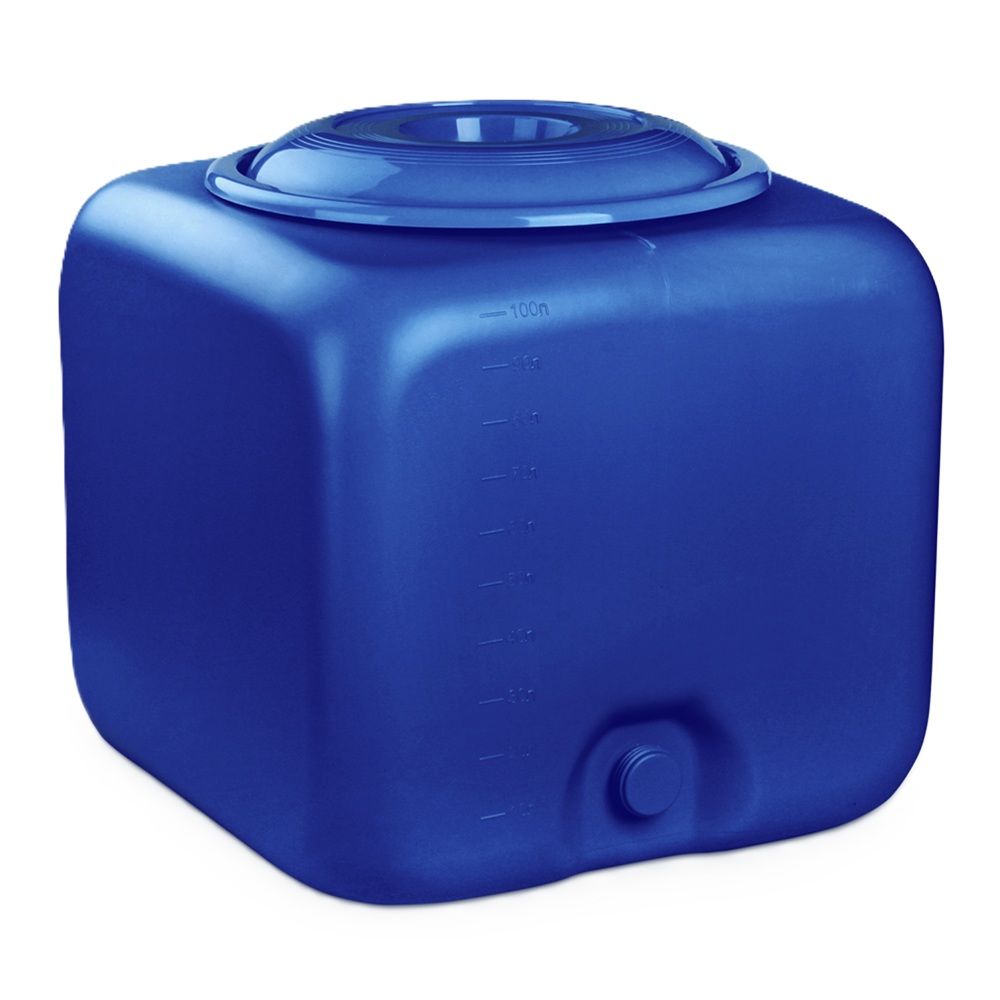 Бак для воды 100 л квадратный синий