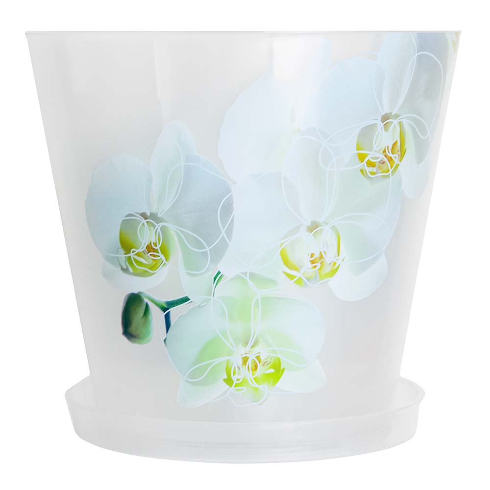 Горшок цветочный Фиджи Орхид Деко белая орхидея 16 см 1,6 л