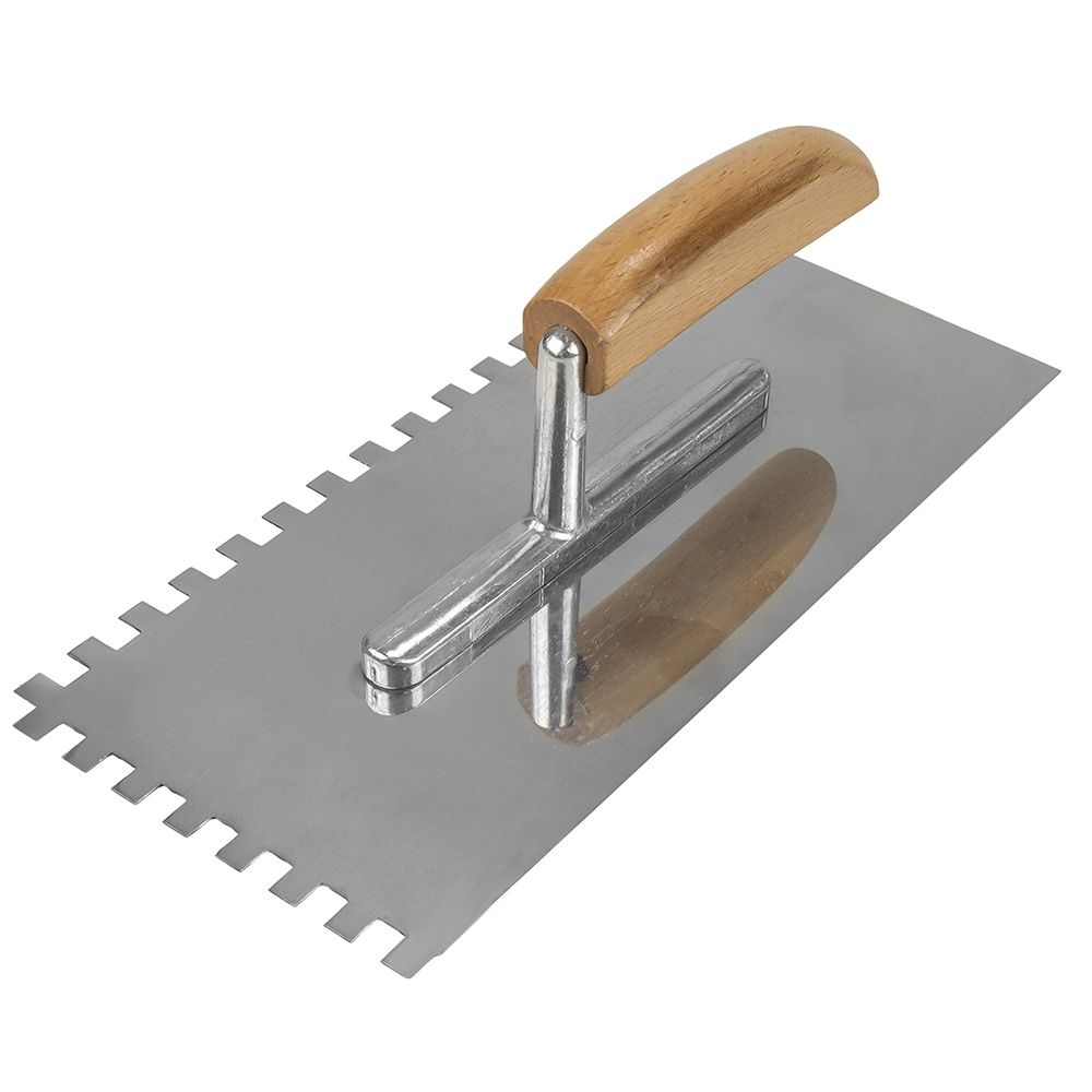 Гладилка зубч, 130 х 280 мм, нержав. сталь, дерев рукоятка, зуб 8 х 8 мм 27-0-008 (Remocolor) (шт.)