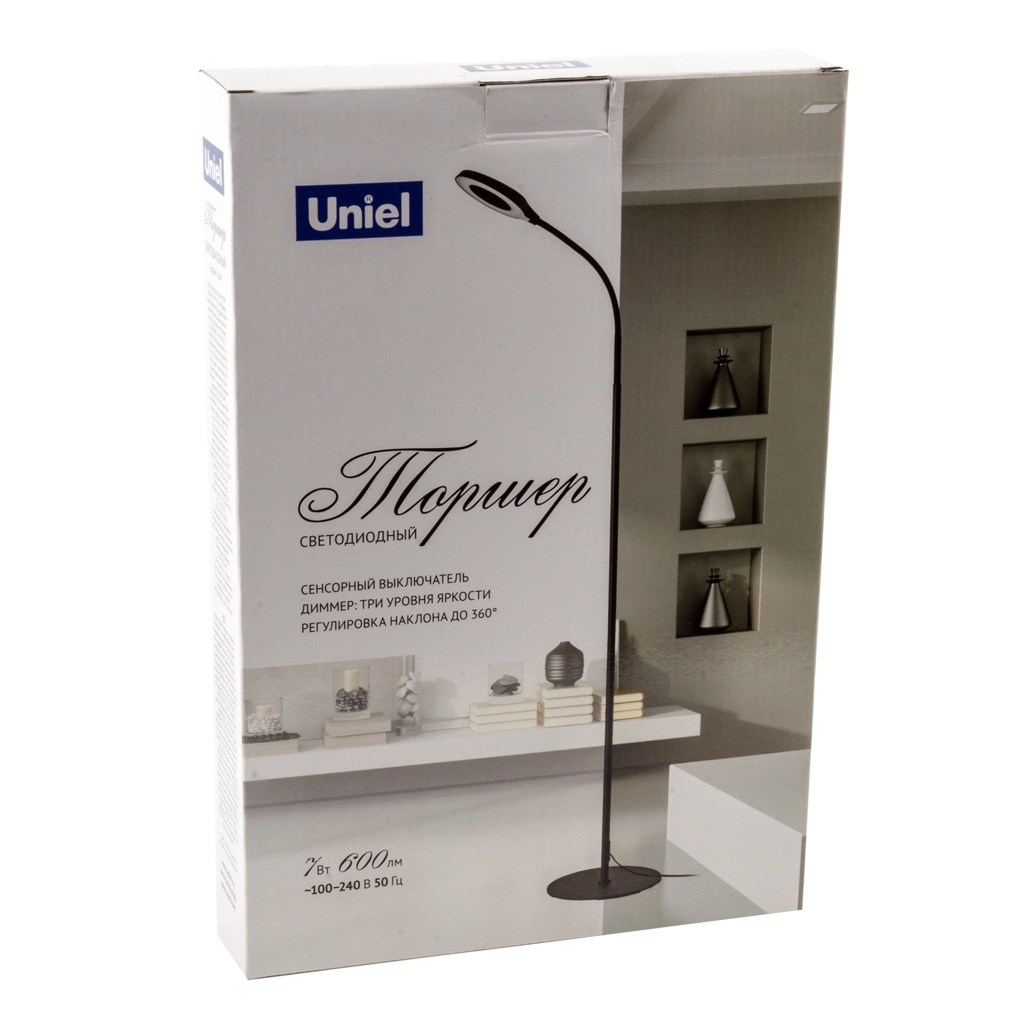 Торшер ULM-T610 7W/4500K/DIM black