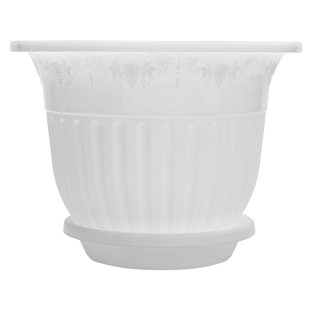 Кашпо Лозанна с поддоном белое 3 л