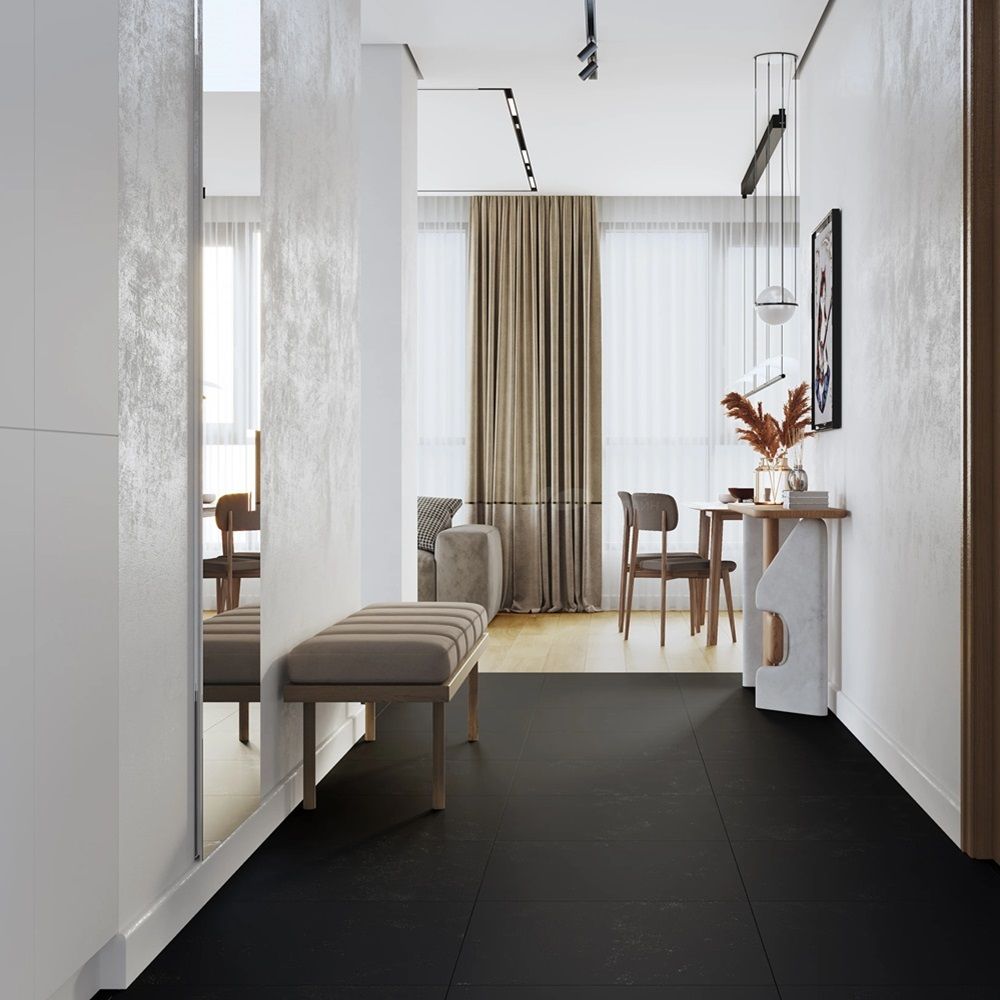 Керамогранит Laparet Evolution Nero SG603920R 60х60 см черный матовый карвинг 1,8 м2