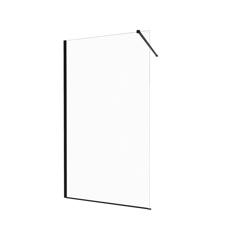 Перегородка душевая Triton Плано-Блэк 800х2000 мм стекло прозрачное, профиль черный
