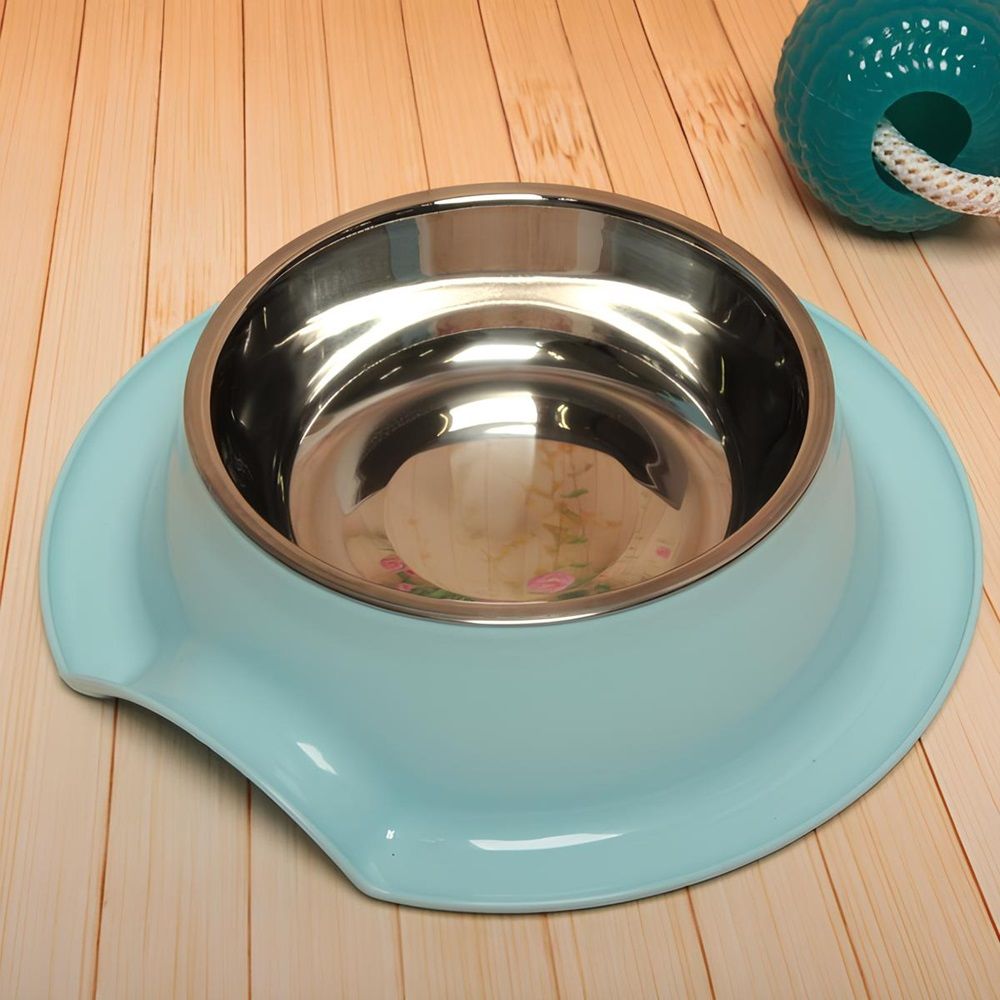 Миска металлическая Колор-Примула на пластиковой подставке 250 мл голубая