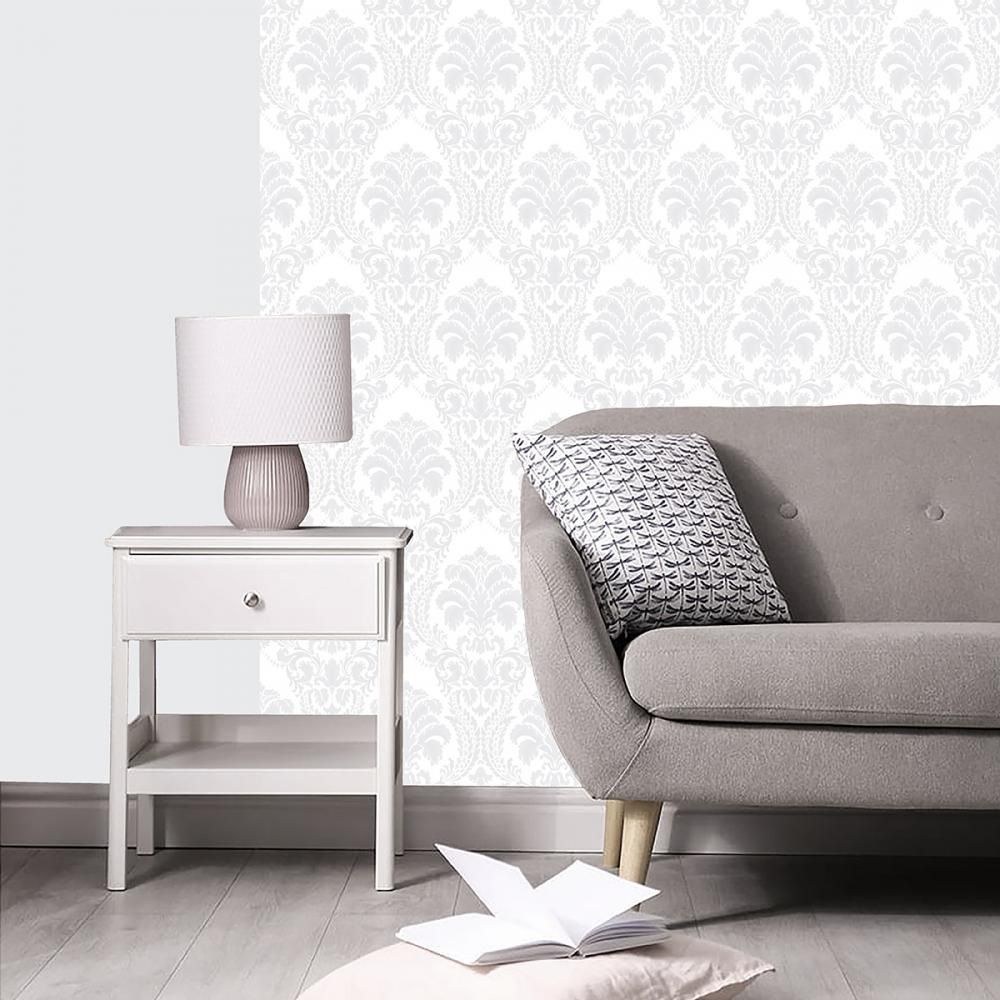 Обои Aurora Вензель С40 4084 06 серые однотонные 1,06х10,05 м