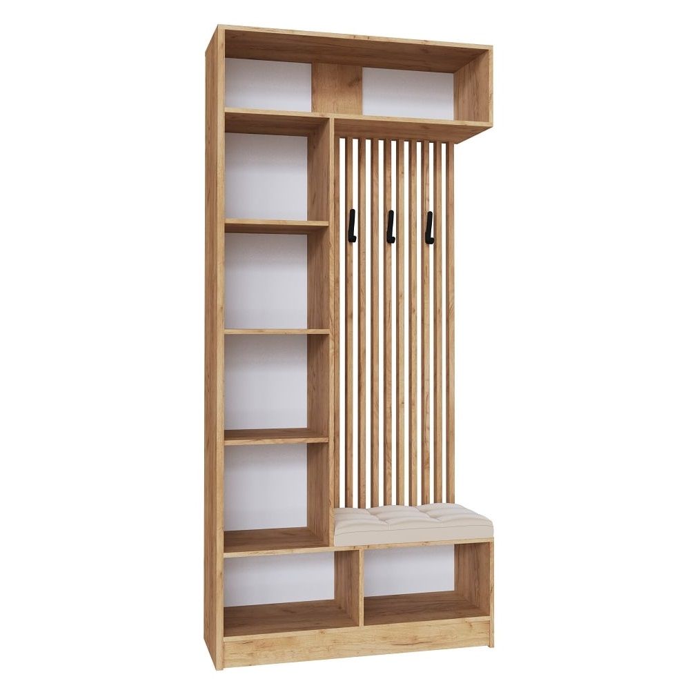 Прихожая Руэлла 1000х2200х400 мм Дуб крафт золотой/Белый