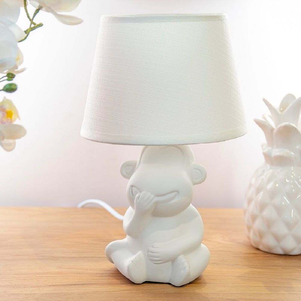 Лампа настольная Лючия 236 Манки Хил белая 40Вт E14 175х280 мм