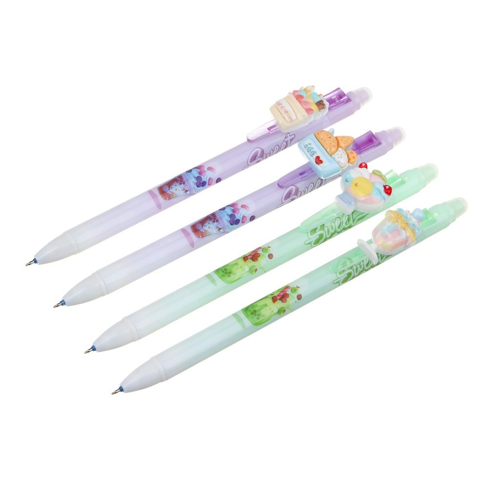 Ручка гелевая автомат синяя Сладости Пиши-стирай линия письма 0,5 мм 591-208