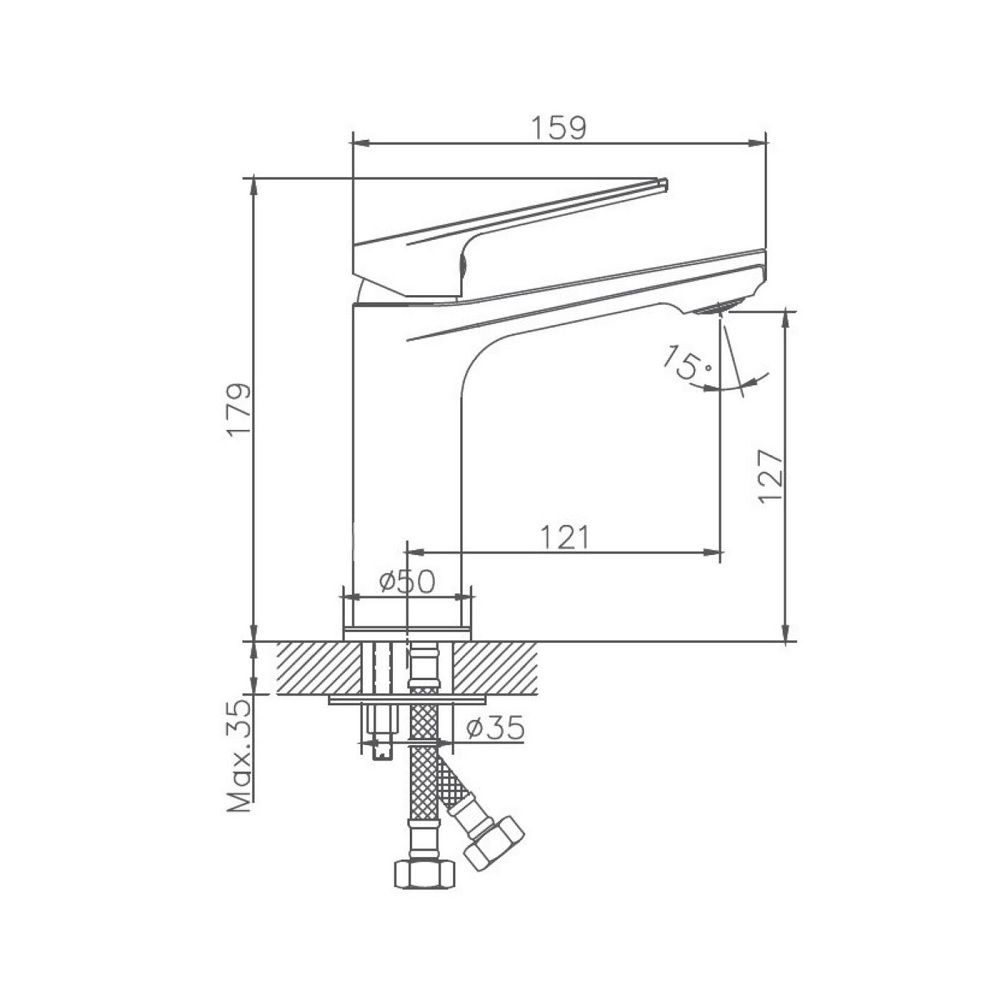 Смеситель для раковины Haiba HB10533-3 однорычажный пепельный