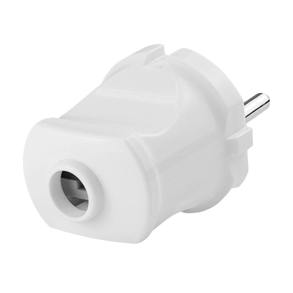Вилка прямая 10А 4142 белая ASD / IN HOME