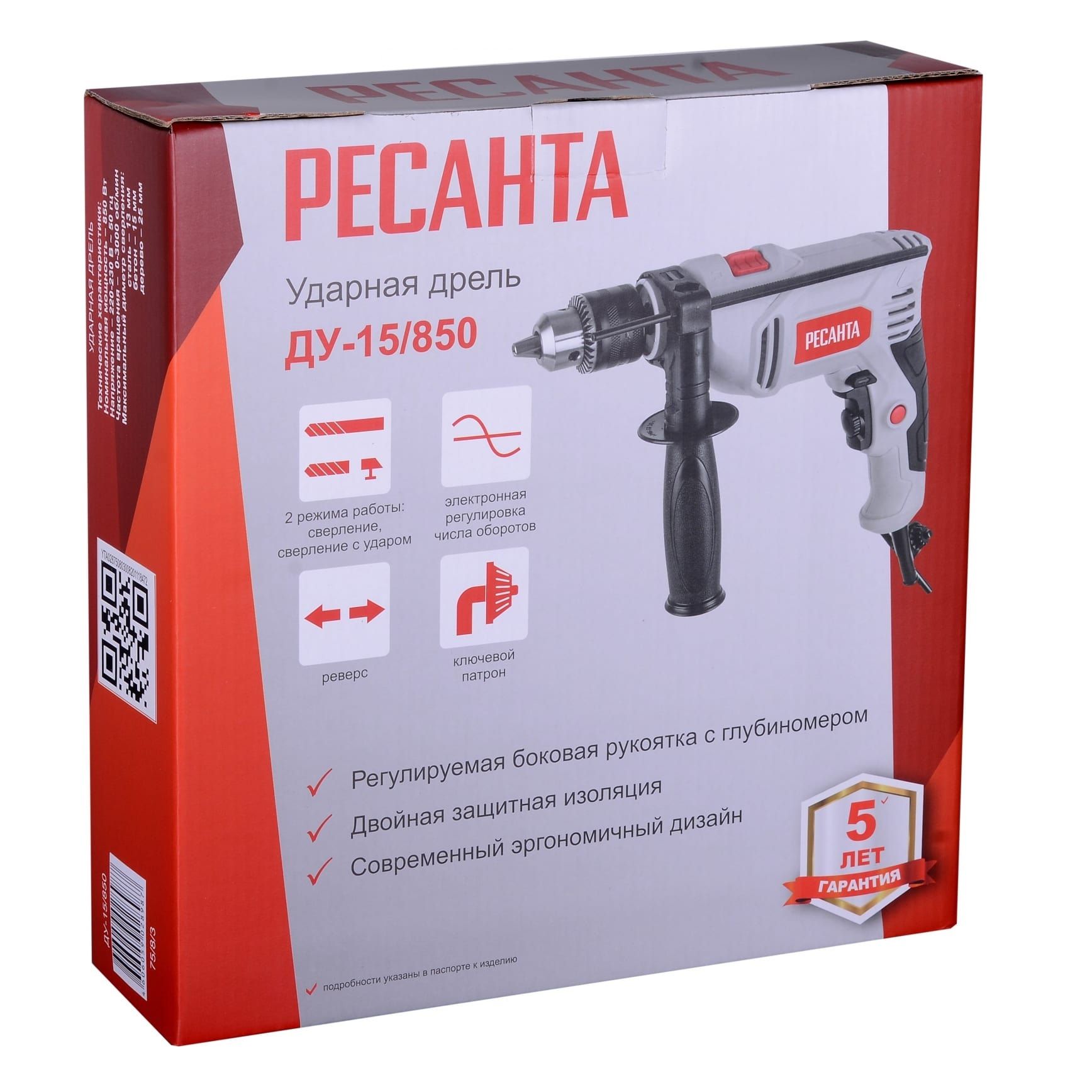 Дрель ударная Ресанта ДУ-15/850 850Вт
