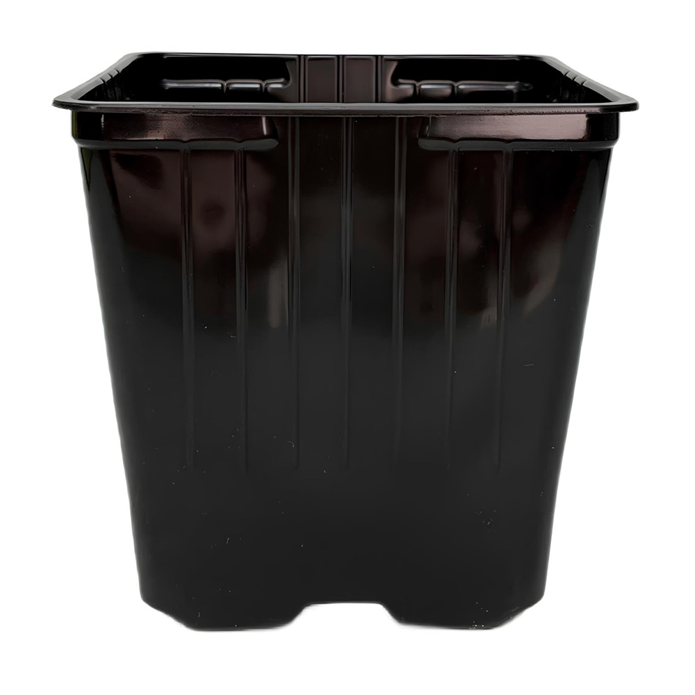 Горшок для рассады 1 л 11х11 см квадратный черный мягкий Амина