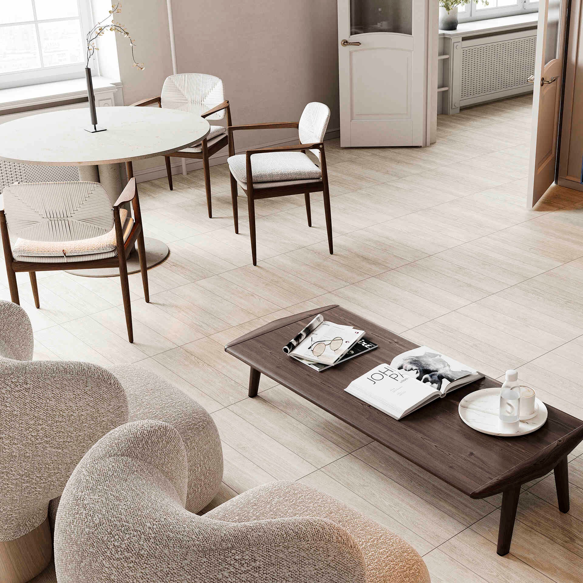 Керамогранит Estima Riff RF01 146х600 мм 8 мм белый 1,31 м2