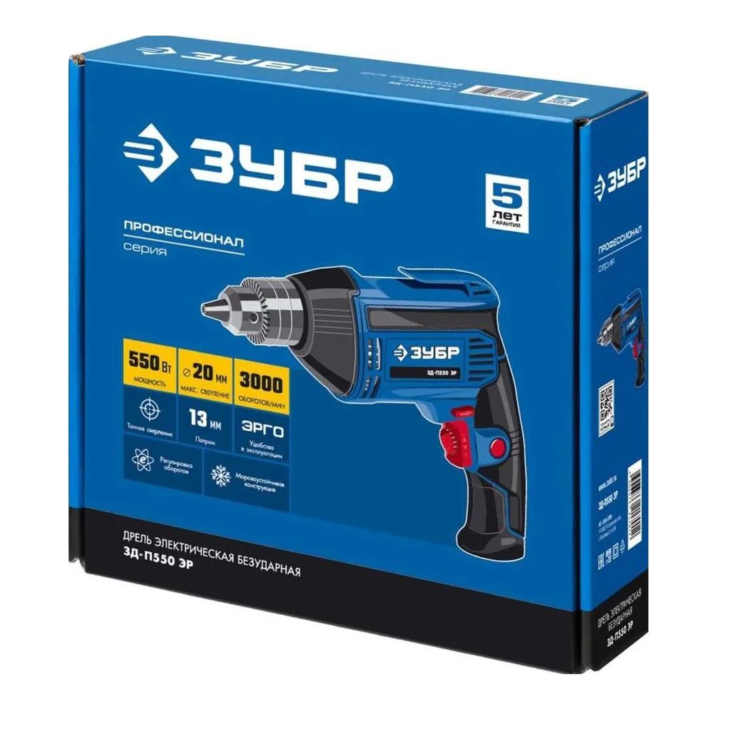 Дрель Зубр ЗД-П550 ЭР Профессионал 550Вт